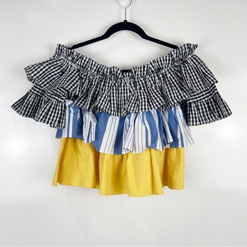 NEW Romeo & Juliet Couture Tiered Off the Shoulder Ruffle Blouse Size Medium